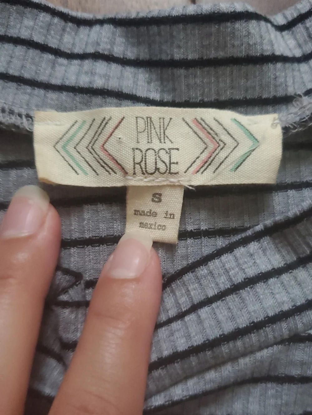 Sleeveless Striped Swing Dress in Gray and Black Size Small Pink Rose Oversized